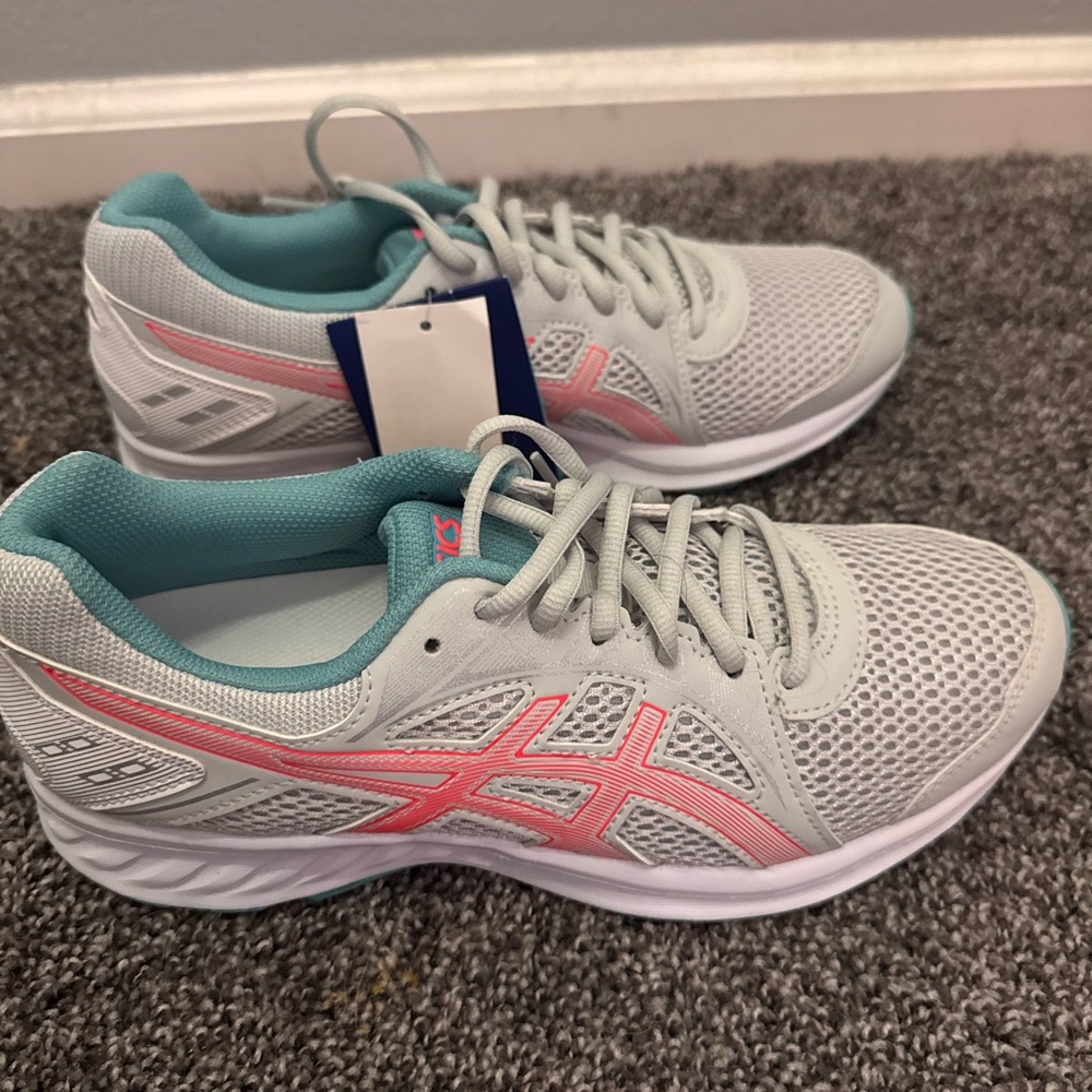 ASICS Women's Turquoise and Coral Athletic Shoes